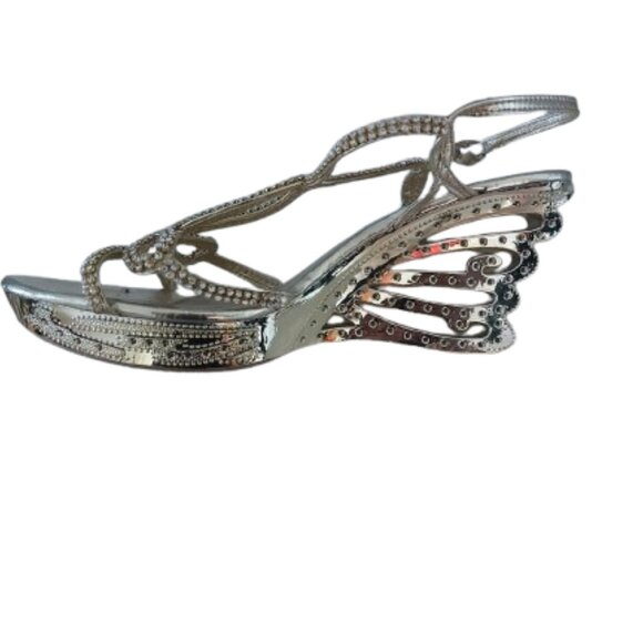 Michale & Bordeaux Rhinestone Silver Sandals Size 41 (equivalent to 9) - Picture 3 of 11